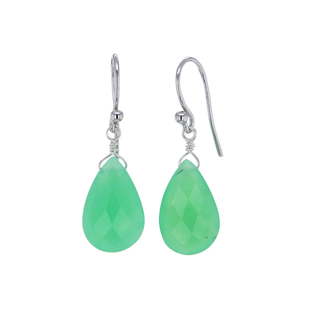 Chrysoprase Faceted Drop Earrings