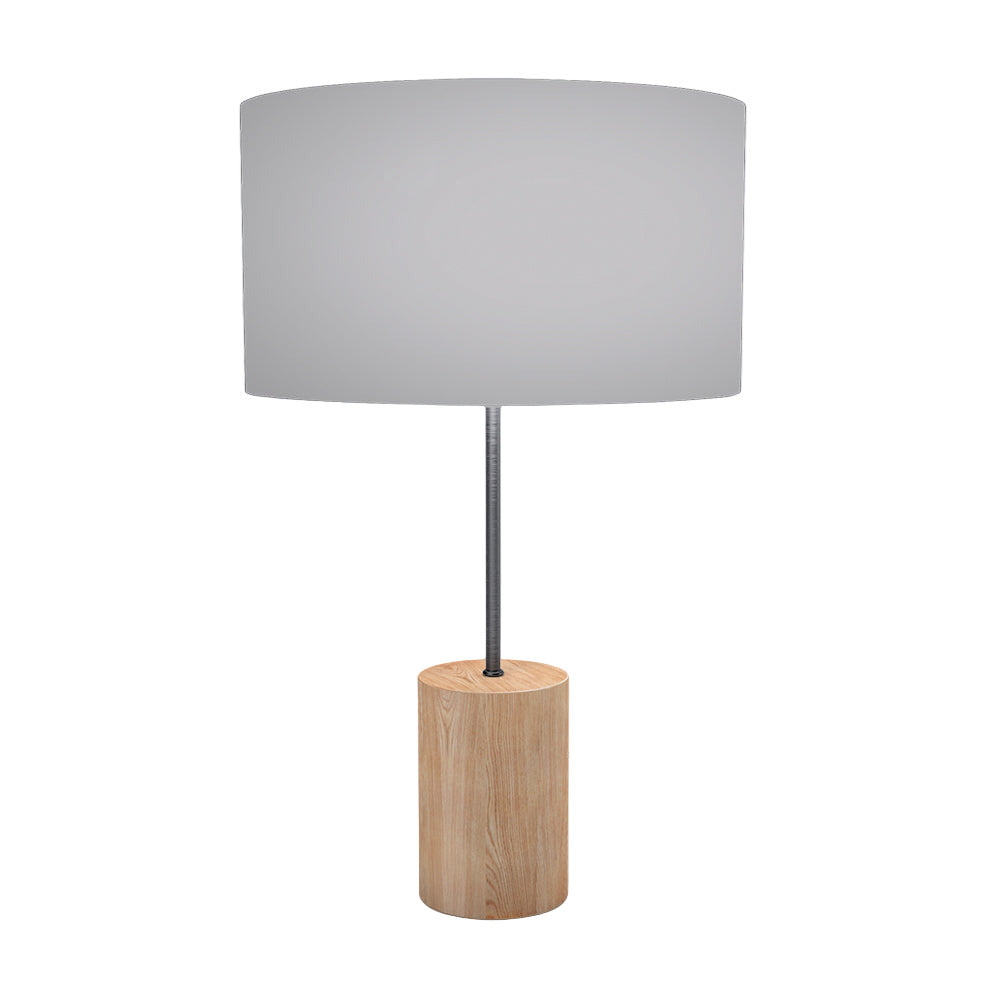 CHUCK Contemporary Table Lamp Brushed Aluminum and Walnut Base