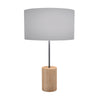 CHUCK Contemporary Table Lamp Brushed Aluminum and Walnut Base