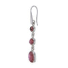 Pink Cabochon Tourmaline Chandelier Earrings in Sterling Silver