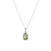 Square Raw Moldavite Pendant Necklace in Sterling Silver