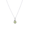 Round Raw Moldavite Pendant Necklace in Sterling Silver