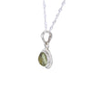 Round Raw Moldavite Pendant Necklace in Sterling Silver