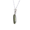 Raw Moldavite Pendant Necklace in Sterling Silver