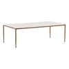 55" Marble Top & Antiqued Brass Coffee Table