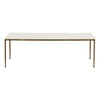 55" Marble Top & Antiqued Brass Coffee Table
