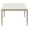 55" Marble Top & Antiqued Brass Coffee Table