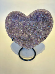 Amethyst heart on stand