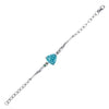 Trilliant Cut Ocean Green Spinel Bracelet in Sterling Silver
