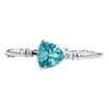 Trilliant Cut Ocean Green Spinel Bracelet in Sterling Silver