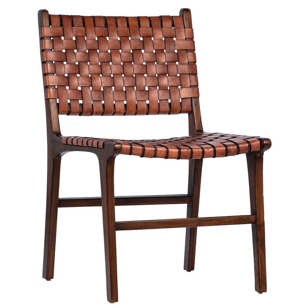 PAIR of Designer Woven Leather Dining Room Chair