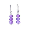 Bead Stack Amethyst Crystal Earrings