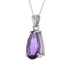 Pear Shaped Rose de France AAA Amethyst Pendant Necklace