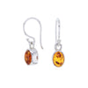 Baltic Amber Drop Earrings Set in Sterling SIlver