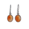 Oval Cabochon Carnelian Earrings