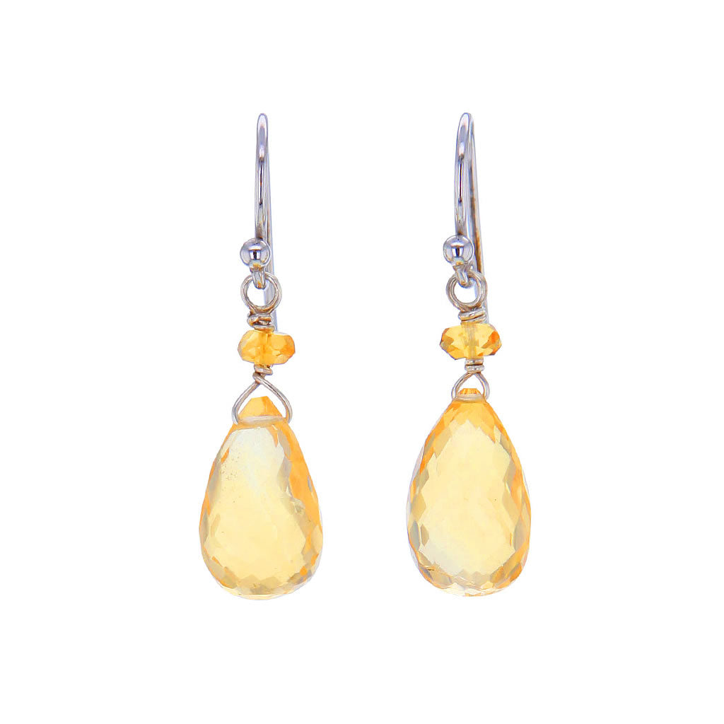 Petite Chandelier Cut Citrine Crystal Earrings
