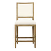 PAIR Croft Barstools in White Cotton Blend Upholstery & Oak Wood Frame