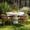 Serenade Outdoor Dining Table in White Concrete