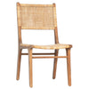 PAIR Emo Dining Chairs in Natural Finish Teak Wood & Rattan