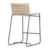 Ezra Outdoor Counter Stools in Natural Rope & Black Powder Coated Legs PAIR