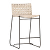 Ezra Outdoor Counter Stools in Natural Rope & Black Powder Coated Legs PAIR