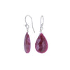 Faceted Raw Ruby Teardrop Earrings