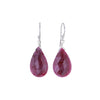 Faceted Raw Ruby Teardrop Earrings