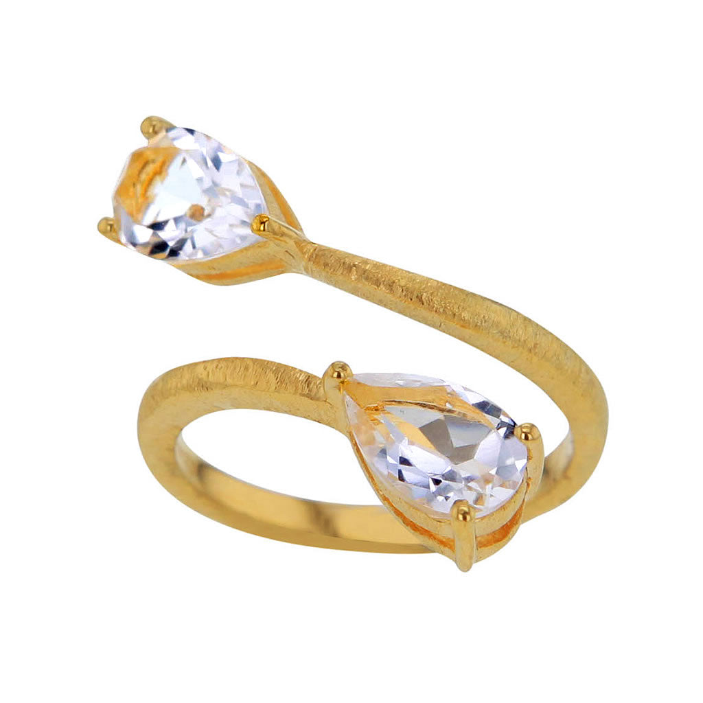 Snake Eyes Gold Filled Sterling Silver Ring
