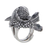 Koi Fish Sculpted Sterling Silver Ring