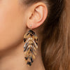 La Piuma Funky Urban Acrylic Earrings w CZs