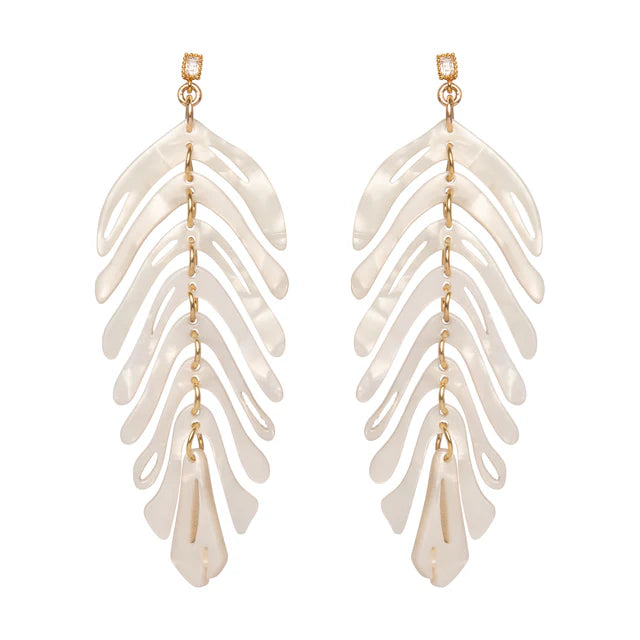 La Piuma Funky Urban Acrylic Earrings w CZs