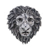 Lions Head Sterling Silver Ajustable Ring with Black Onyx Eyes