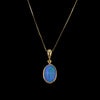 Natural Ethiopian Opal Cabochon Pendant in Solid 14K Gold