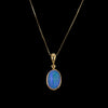 Natural Ethiopian Opal Cabochon Pendant in Solid 14K Gold Setting