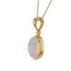 Natural Ethiopian Opal Cabochon Pendant in Solid 14K Gold