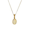 Natural Ethiopian Opal Cabochon Pendant in Solid 14K Gold