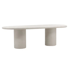 102" Outdoor Dining Table in White Concrete