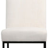 Mayes Modern Stool in White Cotton Upholstery & Black Frame PAIR