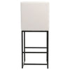 Mayes Modern Stool in White Cotton Upholstery & Black Frame PAIR