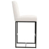 Mayes Modern Stool in White Cotton Upholstery & Black Frame PAIR