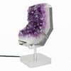 Natural Amethyst Cathedral Lamp Nickel Finish