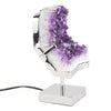 Natural Amethyst Cathedral Lamp Nickel Finish