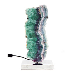 Natural Fluorite Live Edge Fluorite Lamp