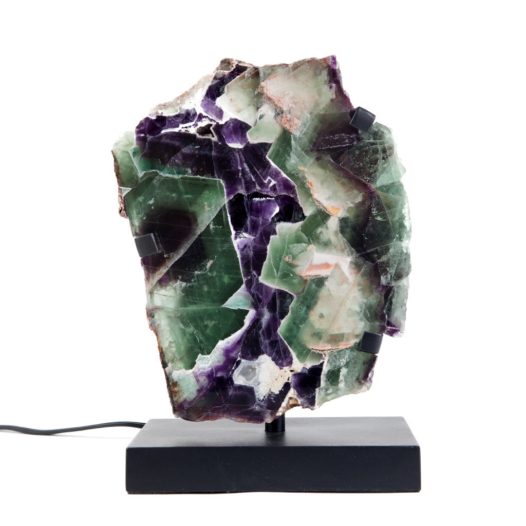 Natural Fluorite Live Edge Fluorite Lamp SM v2