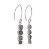 Natural Raw Tourmaline Chandelier Earrings in Sterling Silver