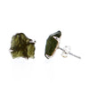 Raw Moldavite Stud Earrings v3