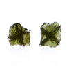 Raw Moldavite Stud Earrings v3