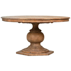 Pine Wood Round Pedestal Dining Table