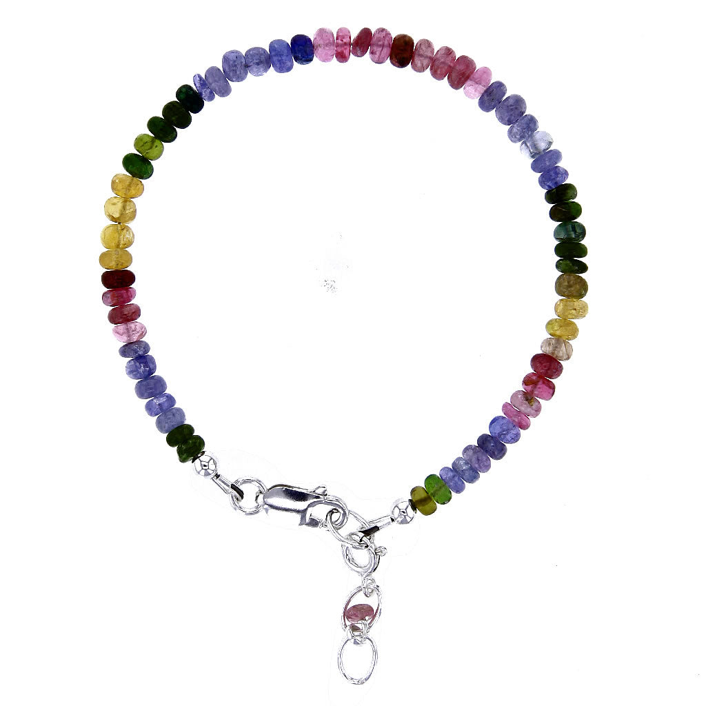 Tanzanite & Multi Color Tourmaline Microbead Bracelet