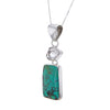 Carico Lake Green Turquoise & Enhydro Herkimer Diamond Pendant Necklace